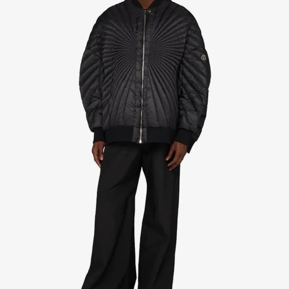 Moncler x Rick Owens Radian Puffer Bomber Jacket Black size 0 - Picture 1 of 6